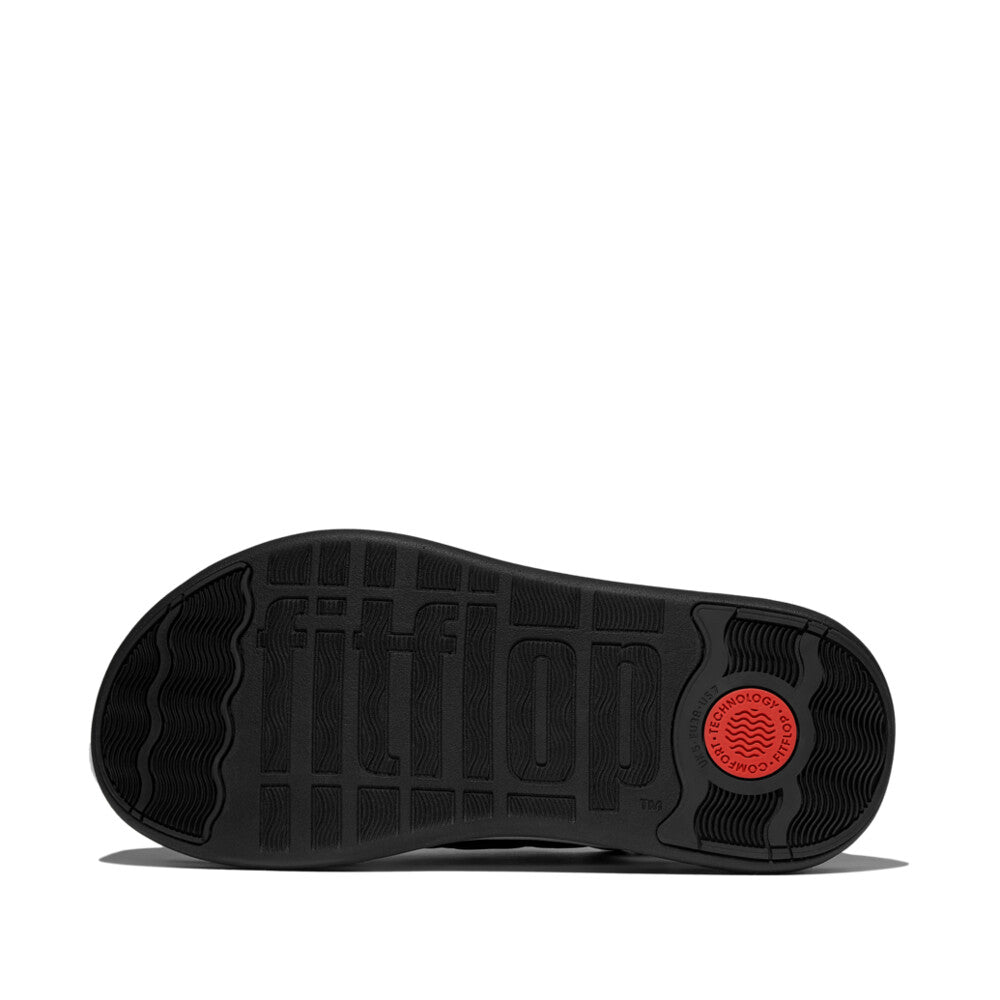 F-MODE STACK QUILTED-LEATHER BACK-STRAP TOE-POST SANDALS - BLACK (E4M-001)