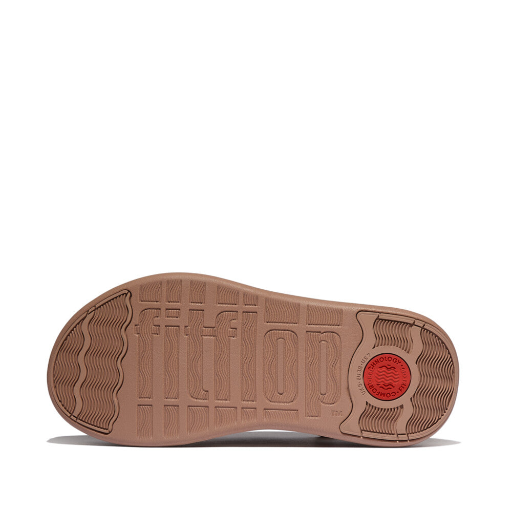 F-MODE STACK QUILTED-LEATHER BACK-STRAP TOE-POST SANDALS - CLASSIC BEIGE (E4M-B41)