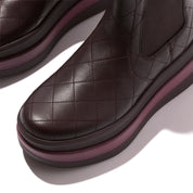 F-MODE STACK QUILTED-LEATHER HIGH CHELSEA BOOTS