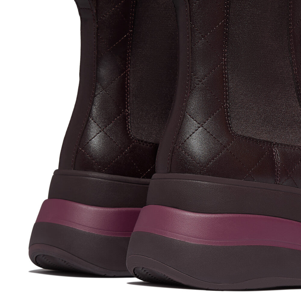 F-MODE STACK QUILTED-LEATHER HIGH CHELSEA BOOTS