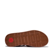 F-MODE V-WEAVE/LEATHER FISHERMAN SANDALS - DEEP TAN/PARIS BEIGE (E4V-D18)
