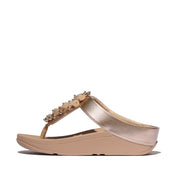 FINO BAUBLE-BEAD TOE-POST SANDALS - METALLIC CLASSIC BEIGE