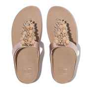 FINO BAUBLE-BEAD TOE-POST SANDALS - METALLIC CLASSIC BEIGE