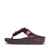 FINO BAUBLE-BEAD TOE-POST SANDALS - METALLIC PLUMBERRY