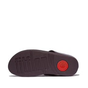 FINO BAUBLE-BEAD TOE-POST SANDALS - METALLIC PLUMBERRY