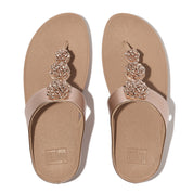 FINO BEADIE-BUTTON METALLIC TOE-POST SANDALS - METALLIC CLASSIC BEIGE