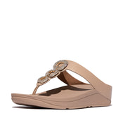 FINO CRYSTAL-CHAIN LEATHER TOE-POST SANDALS - CLASSIC BEIGE(HX2-B41)