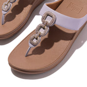 FINO CRYSTAL-CHAIN LEATHER TOE-POST SANDALS - COOL LILAC(HX2-C99)