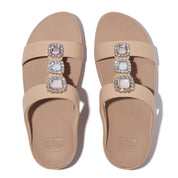FINO CRYSTAL-JEWEL H-BAR SLIDES - CLASSIC BEIGE