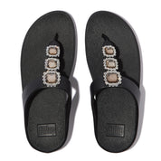 FINO CRYSTAL-JEWEL TOE-POST SANDALS - BLACK