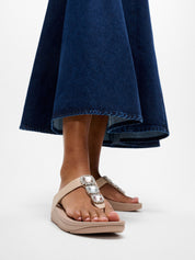 FINO CRYSTAL-JEWEL TOE-POST SANDALS