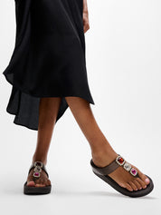 FINO CRYSTAL-JEWEL TOE-POST SANDALS