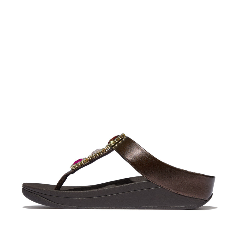 FINO CRYSTAL-JEWEL TOE-POST SANDALS
