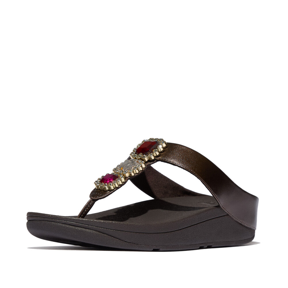 FINO CRYSTAL-JEWEL TOE-POST SANDALS