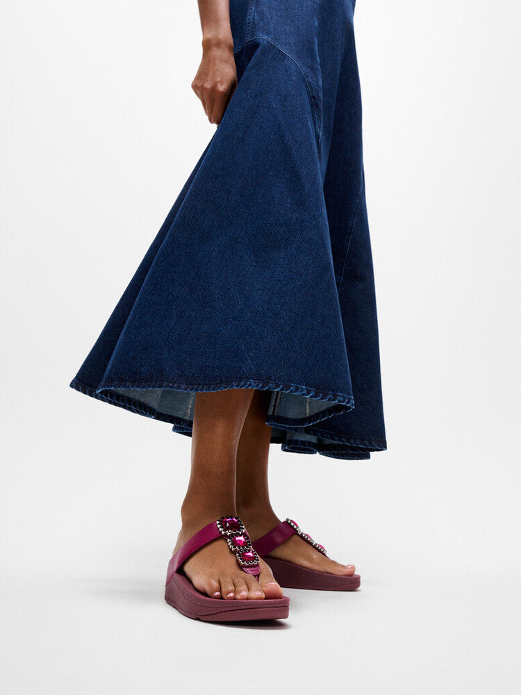 FINO CRYSTAL-JEWEL TOE-POST SANDALS