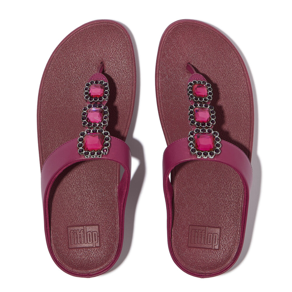 FINO CRYSTAL-JEWEL TOE-POST SANDALS