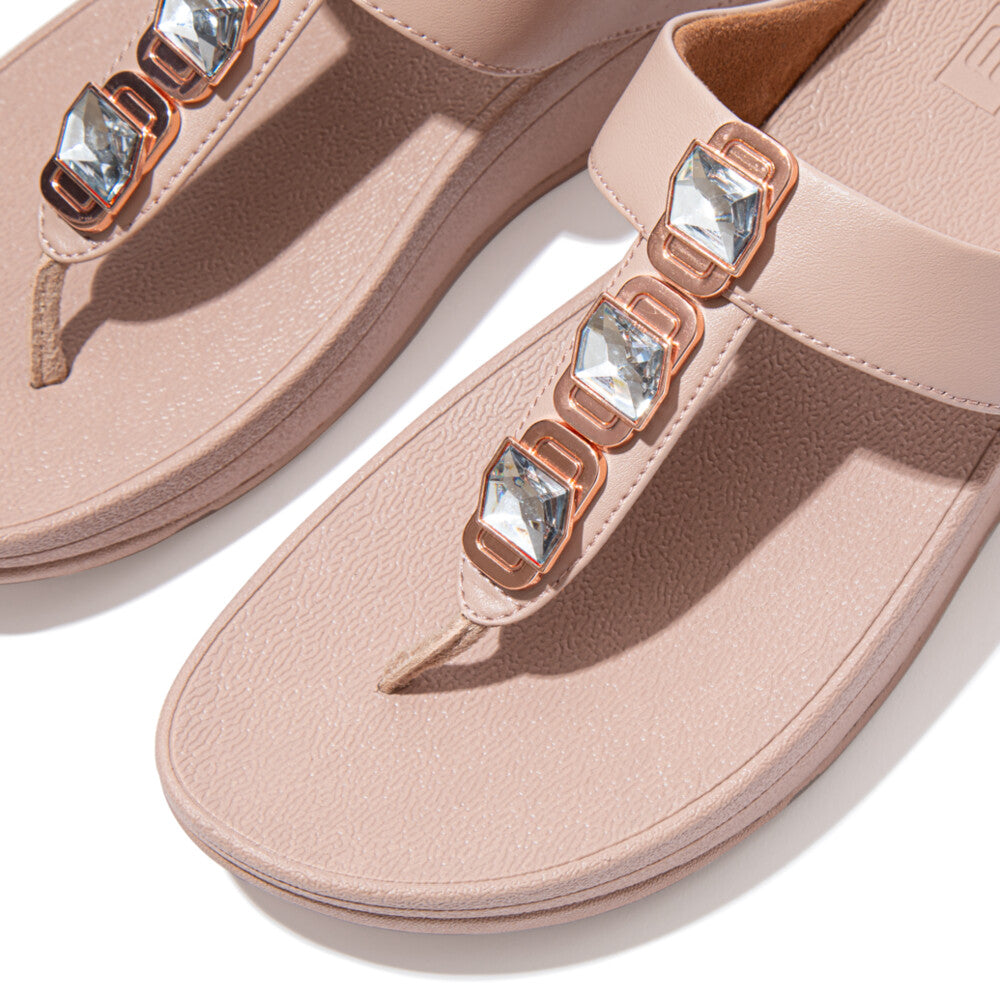 FINO CRYSTAL LOCK TOE-POST SANDALS