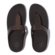 FINO GLITTERDUSTMETALLIC TOE-POST SANDALS - METALLIC CHOCOLATE BROWN
