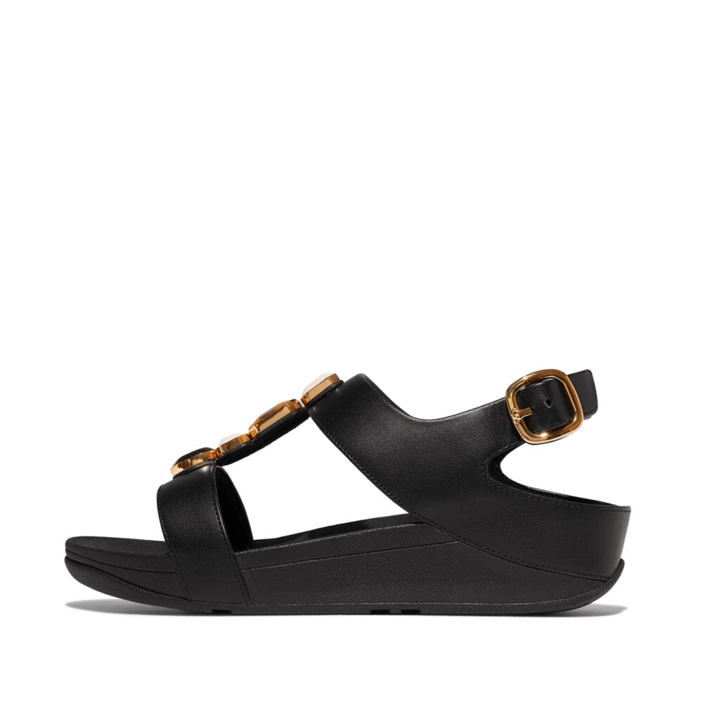 FINO MULTI-STONE LEATHER BACK-STRAP SANDALS