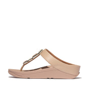 FINO MULTI-STONE LEATHER TOE-POST SANDALS- CLASSIC BEIGE