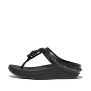 FINO CRYSTAL-CORD LEATHER TOE-POST SANDALS