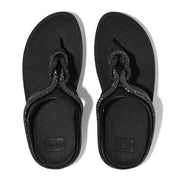 FINO CRYSTAL-CORD LEATHER TOE-POST SANDALS