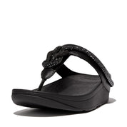 FINO CRYSTAL-CORD LEATHER TOE-POST SANDALS