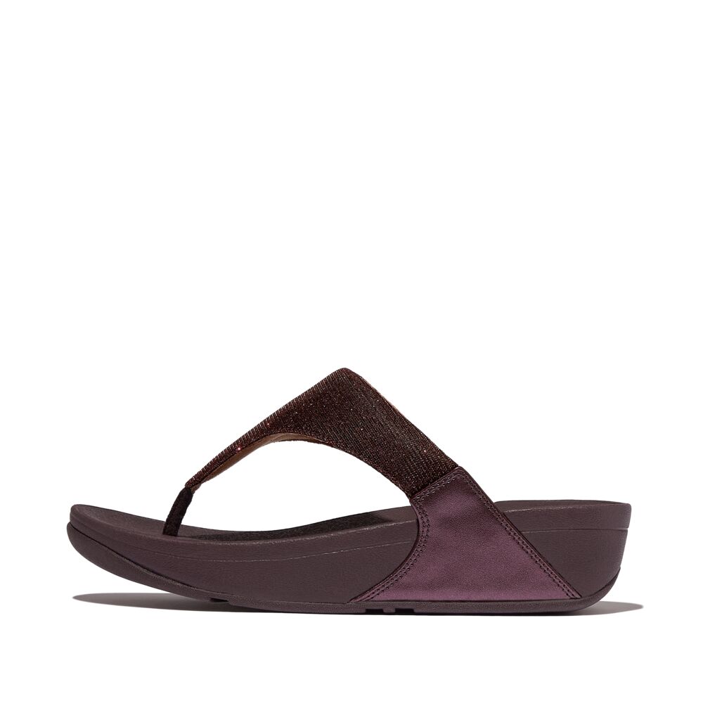 LULU SHIMMERLUX TOE-POST SANDALS