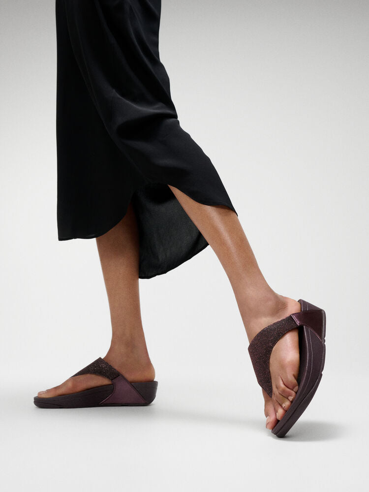 LULU SHIMMERLUX TOE-POST SANDALS