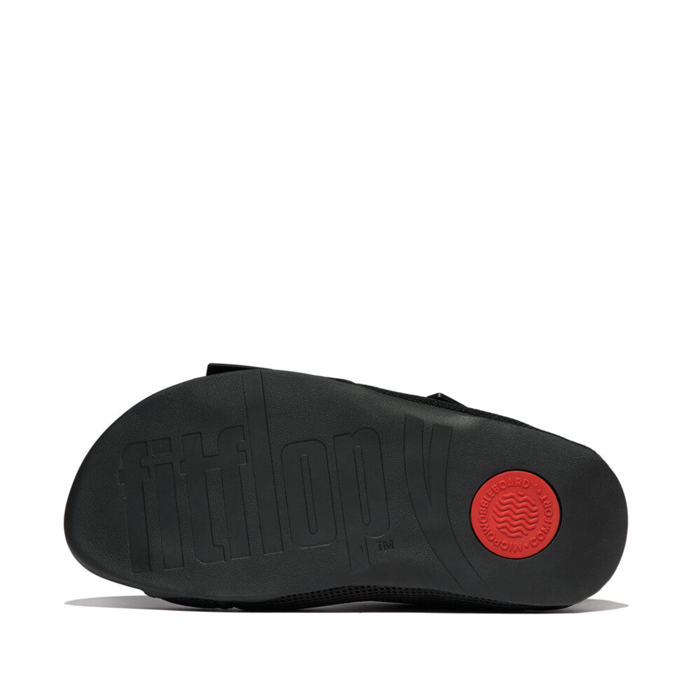 GOGH MOC MENS ADJUSTABLE WATER-RESISTANT MESH SLIDES -BLACK/TERRACOTTA