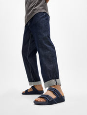 GOGH MOC MENS ADJUSTABLE WATER-RESISTANT MESH SLIDES- MIDNIGHT NAVY/OCEAN BLUE