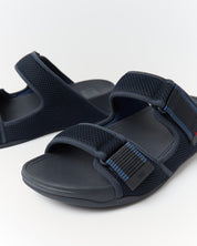 GOGH MOC MENS ADJUSTABLE WATER-RESISTANT MESH SLIDES- MIDNIGHT NAVY/OCEAN BLUE