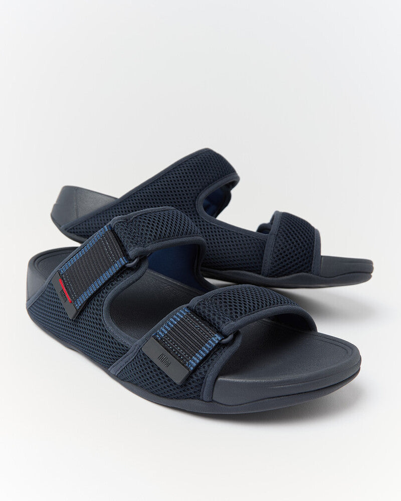 GOGH MOC MENS ADJUSTABLE WATER-RESISTANT MESH SLIDES- MIDNIGHT NAVY/OCEAN BLUE