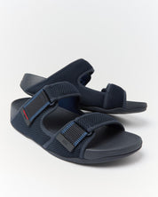 GOGH MOC MENS ADJUSTABLE WATER-RESISTANT MESH SLIDES- MIDNIGHT NAVY/OCEAN BLUE