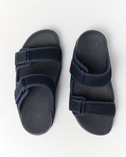 GOGH MOC MENS ADJUSTABLE WATER-RESISTANT MESH SLIDES- MIDNIGHT NAVY/OCEAN BLUE