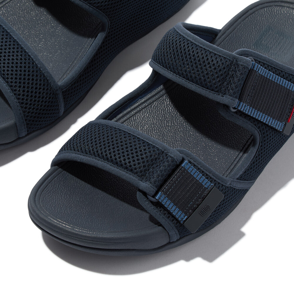 GOGH MOC MENS ADJUSTABLE WATER-RESISTANT MESH SLIDES- MIDNIGHT NAVY/OCEAN BLUE