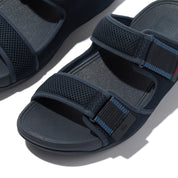 GOGH MOC MENS ADJUSTABLE WATER-RESISTANT MESH SLIDES- MIDNIGHT NAVY/OCEAN BLUE