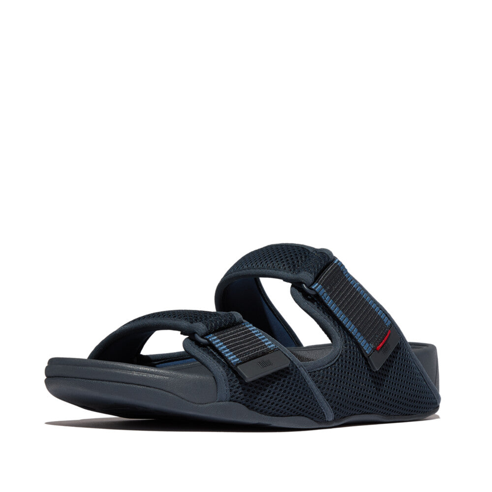 GOGH MOC MENS ADJUSTABLE WATER-RESISTANT MESH SLIDES- MIDNIGHT NAVY/OCEAN BLUE