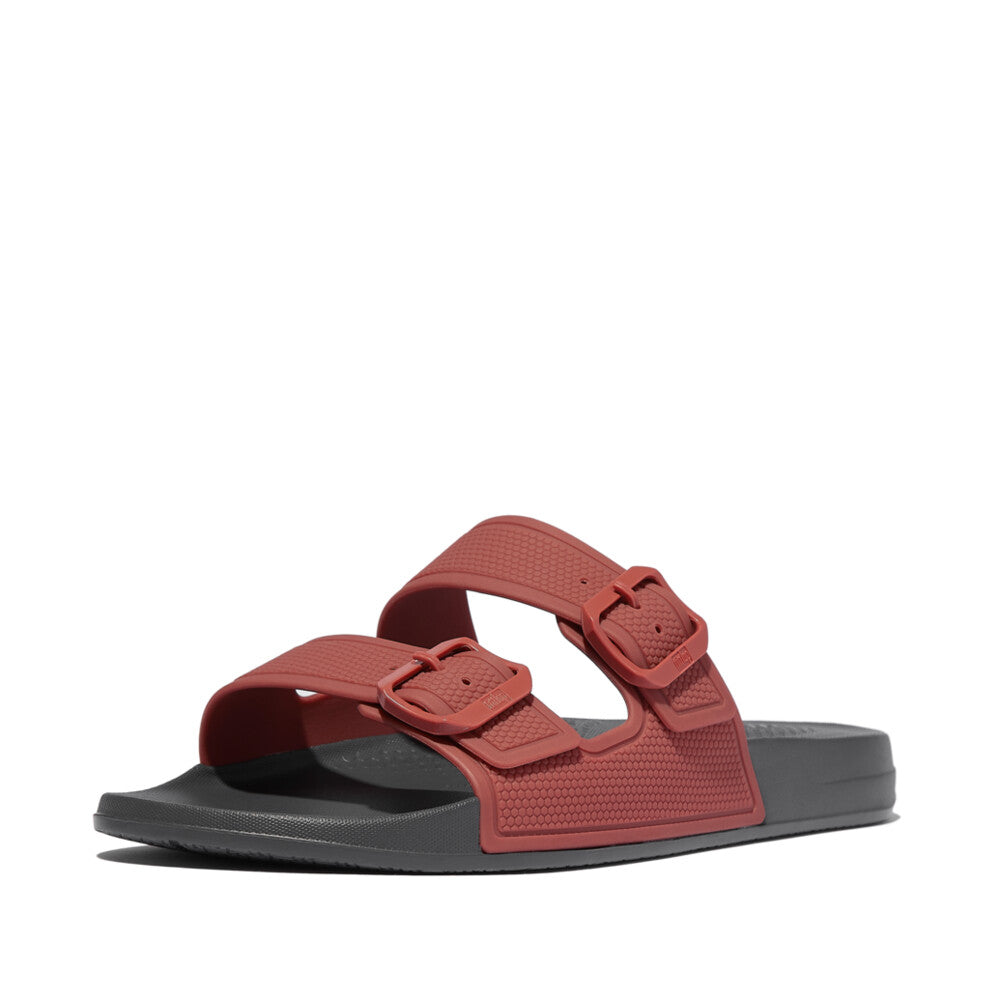 iQUSHION MENS TWO-BAR BUCKLE SLIDES