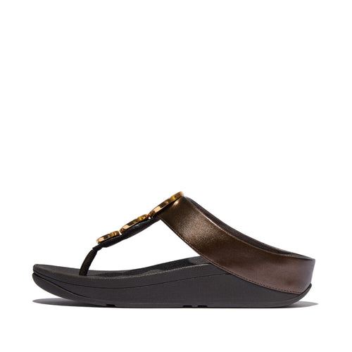 HALO BEAD-CIRCLE METALLIC TOE-POST SANDALS