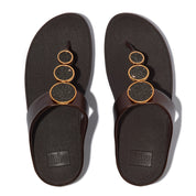 HALO BEAD-CIRCLE METALLIC TOE-POST SANDALS -METALLIC CHOCOLATE BROWN (HJ1-C89)