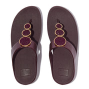 HALO BEAD-CIRCLE METALLIC TOE-POST SANDALS - METALLIC PLUMBERRY (HJ1-C98)