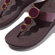 HALO BEAD-CIRCLE METALLIC TOE-POST SANDALS - METALLIC PLUMBERRY (HJ1-C98)