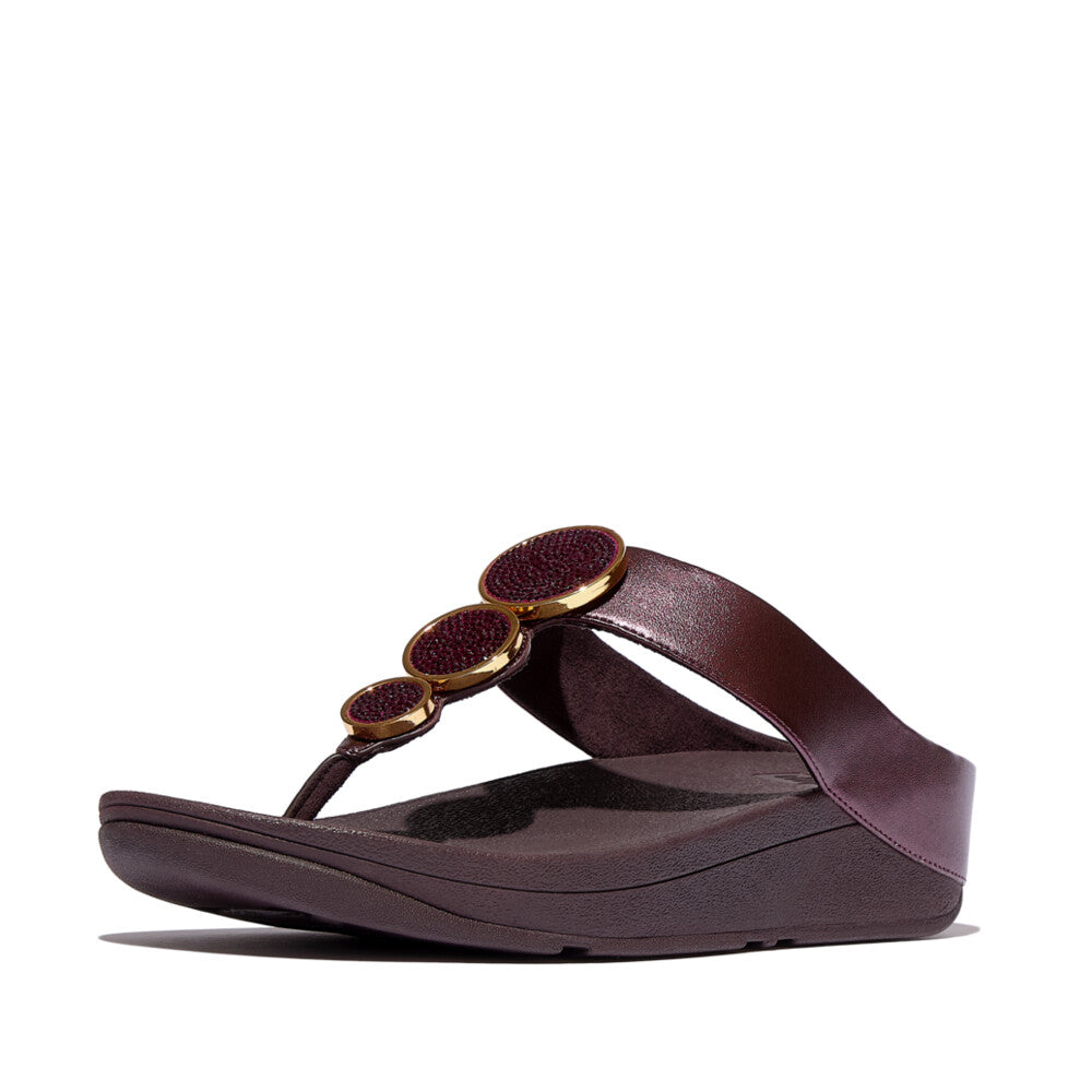 HALO BEAD-CIRCLE METALLIC TOE-POST SANDALS