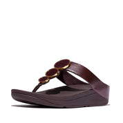 HALO BEAD-CIRCLE METALLIC TOE-POST SANDALS - METALLIC PLUMBERRY (HJ1-C98)