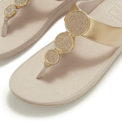 HALO BEAD-CIRCLE METALLIC TOE-POST SANDALS