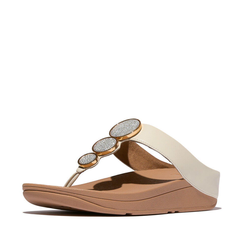 HALO BEAD-CIRCLE METALLIC TOE-POST SANDALS