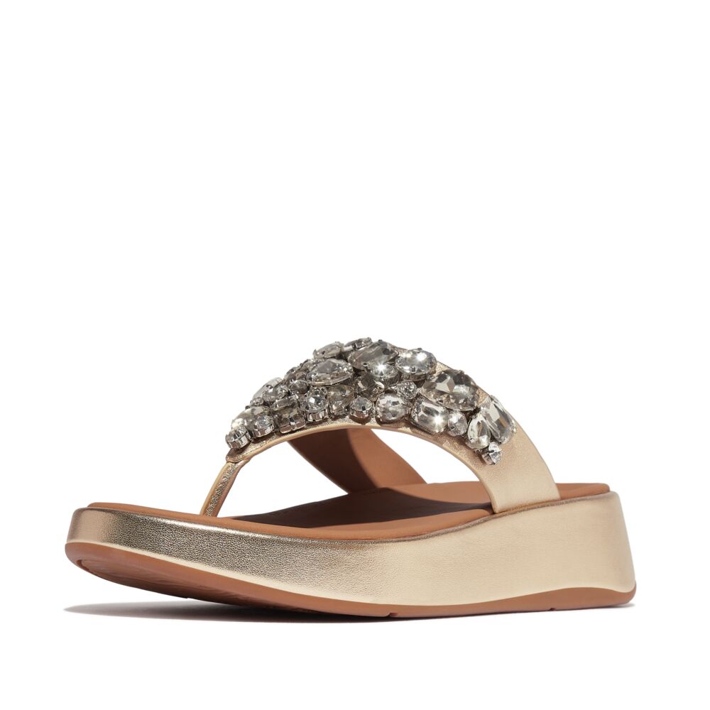 LEATHER FLATFORM TOE-THONGS