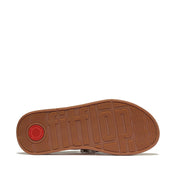 F-MODE JEWEL-DELUXE M/LEATHER FLATFORM TOE-THONGS