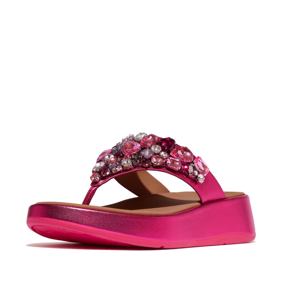 LEATHER FLATFORM TOE-THONGS